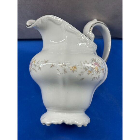 Johann Haviland Bavaria Germany Porcelain Creamer With Floral Design & Silver Tr - Picture 11 of 13